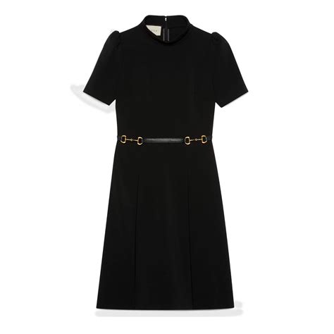 gucci paramount dress|Heavy viscose sable Horsebit dress in black .